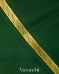 Bottle Green Pure Mysore Crepe Silk Saree
