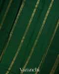 Bottle Green Pure Mysore Crepe Silk Saree