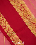 Dusty Rose Striped Pure Mysore Crepe Silk Saree