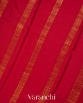 Dusty Rose Striped Pure Mysore Crepe Silk Saree