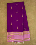 Deep Purple Pure Mysore Crepe Silk Saree
