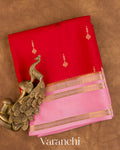 Bright Red Pure Mysore Crepe Silk Saree