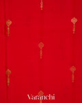 Bright Red Pure Mysore Crepe Silk Saree