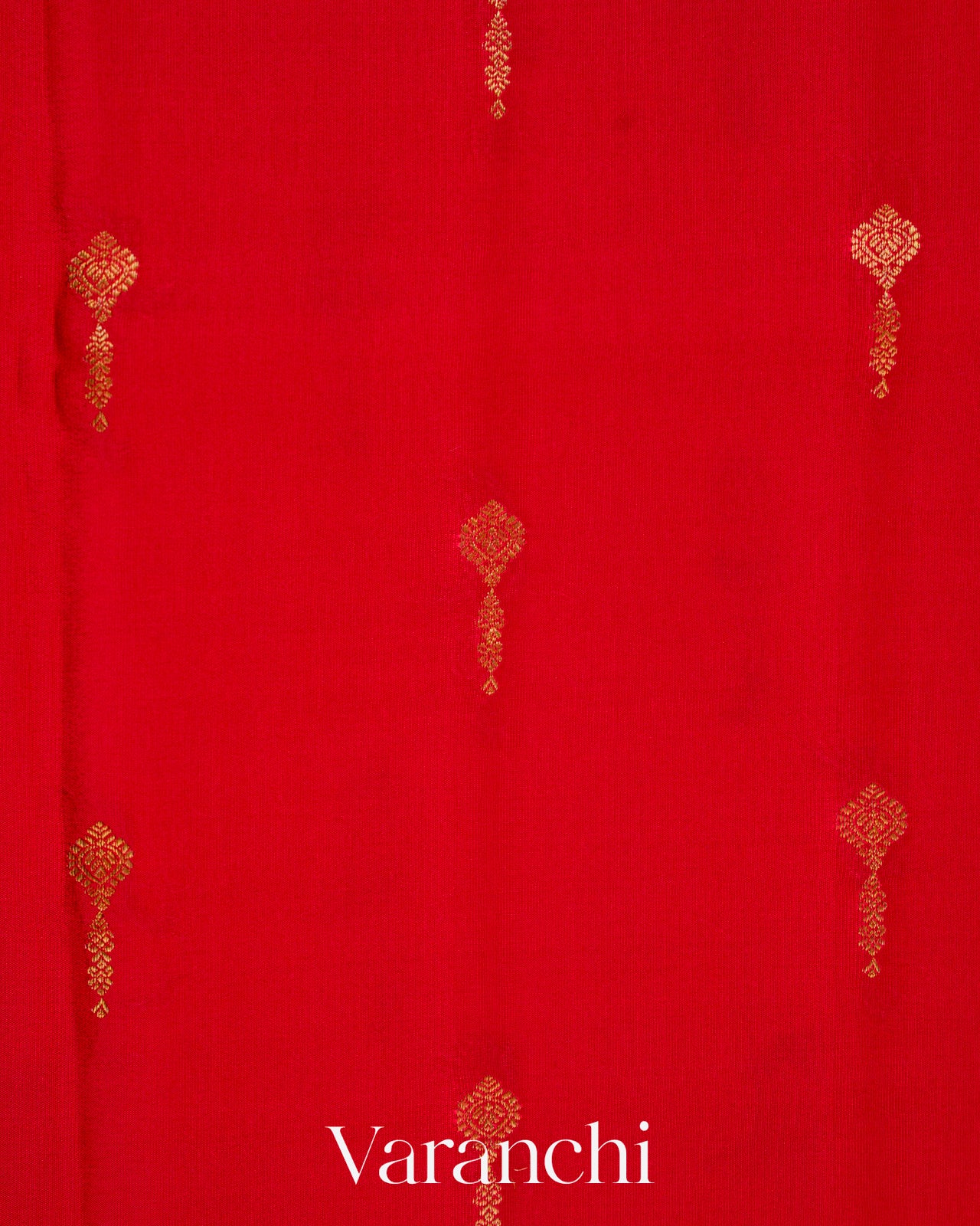 Bright Red Pure Mysore Crepe Silk Saree