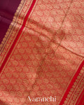Wine Purple Pure Kora Silk Saree