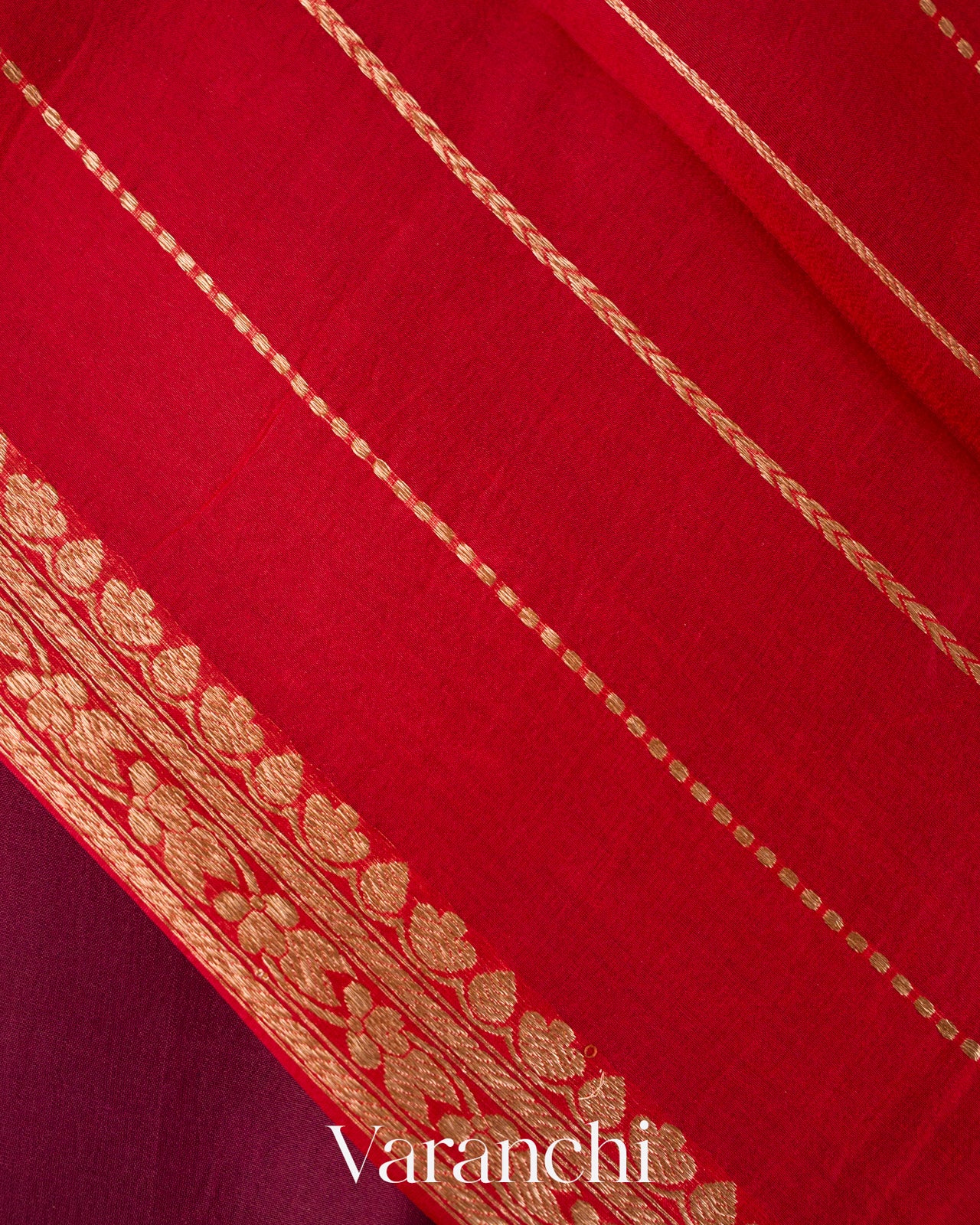 Wine Purple Pure Kora Silk Saree