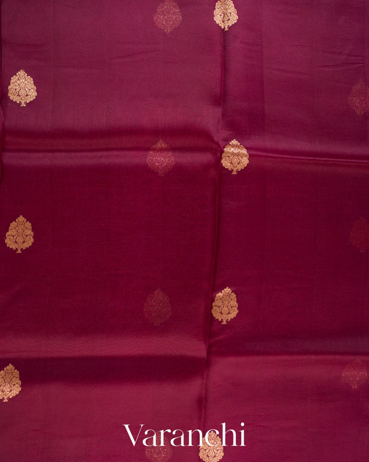 Wine Purple Pure Kora Silk Saree
