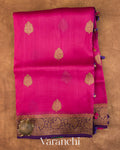 Rani Pink Pure Kora Silk Handloom Saree