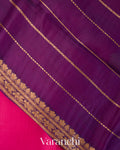 Rani Pink Pure Kora Silk Handloom Saree