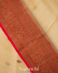 Ivory Pure Kora Silk Handloom Saree