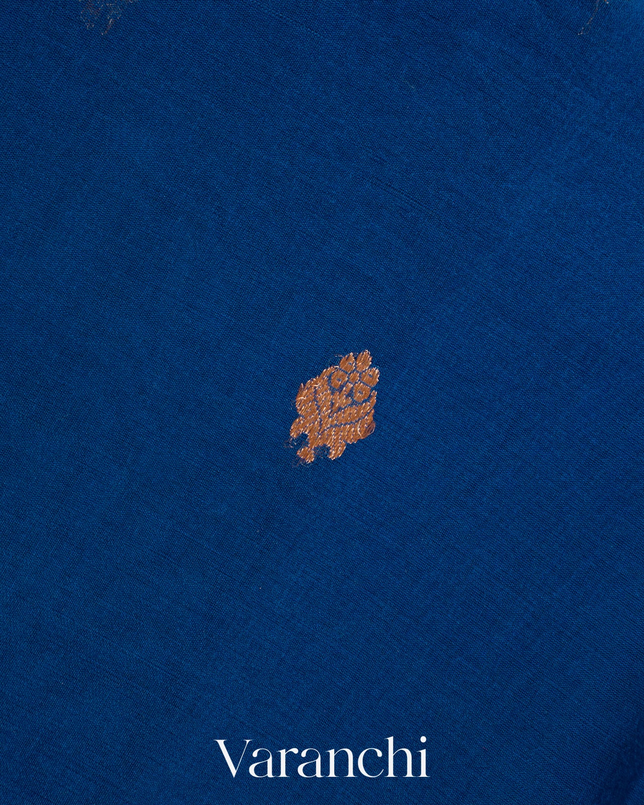Royal Blue Pure Kora Silk Saree