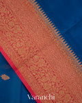 Royal Blue Pure Kora Silk Saree