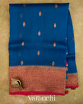 Royal Blue Pure Kora Silk Saree