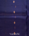 Navy Blue Pure Kora Silk Handloom Saree