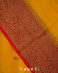 Turmeric Yellow Pure Kora Silk Saree