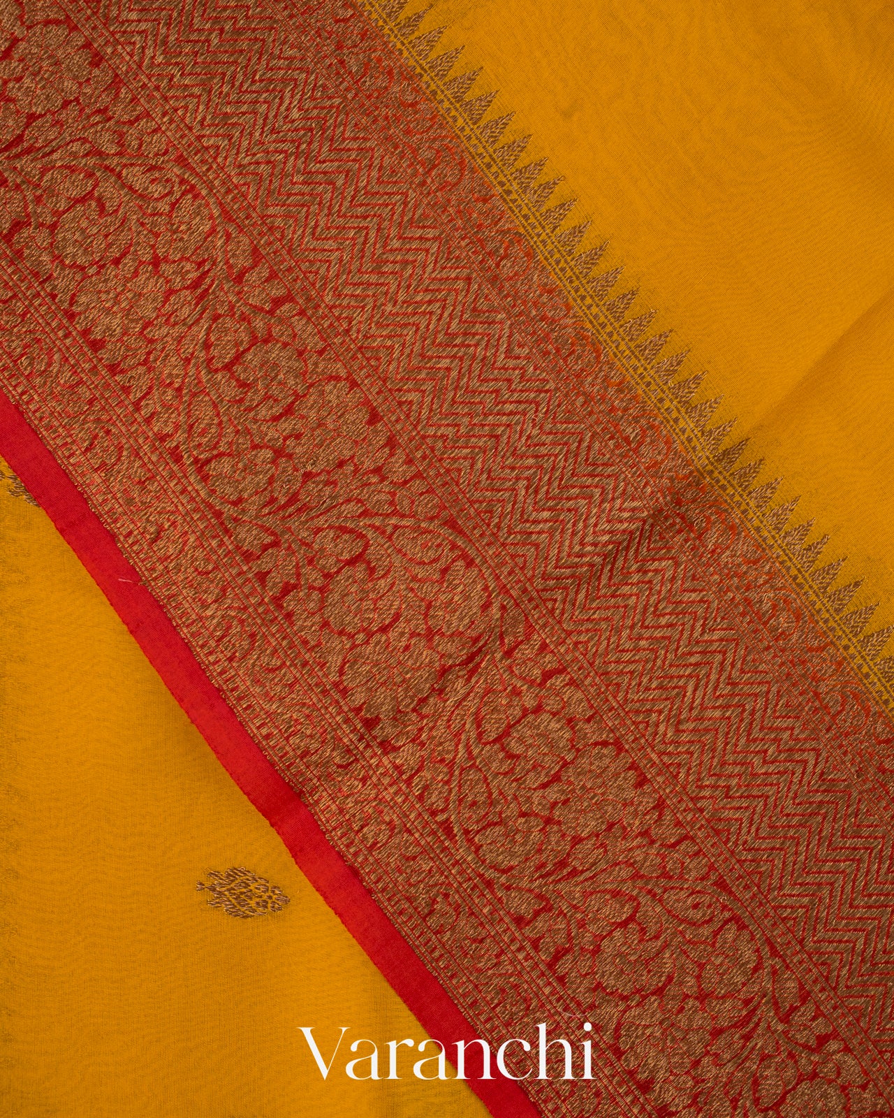 Turmeric Yellow Pure Kora Silk Saree