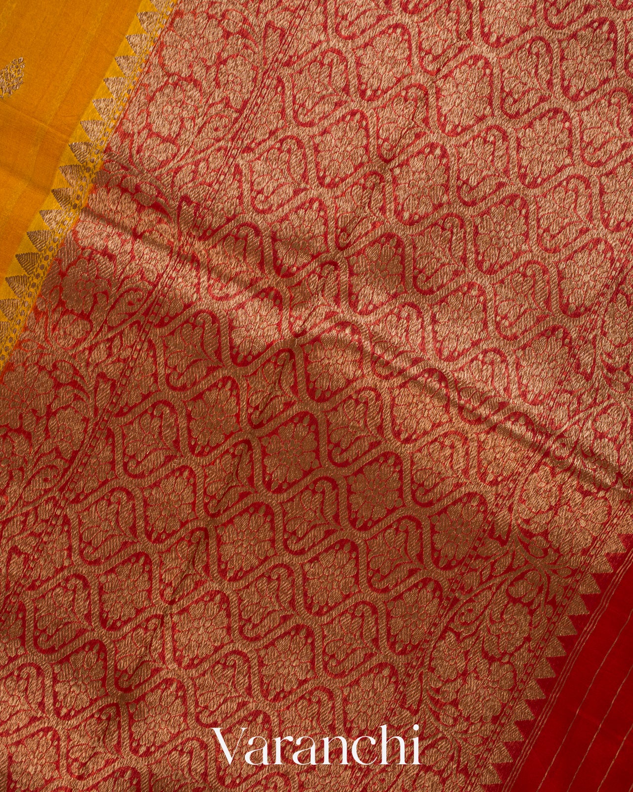 Turmeric Yellow Pure Kora Silk Saree