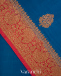 Royal Blue Pure Kora Silk Handloom Saree