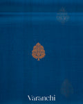 Royal Blue Pure Kora Silk Handloom Saree