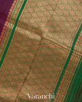 Wine Purple Pure Kora Silk Handloom Saree