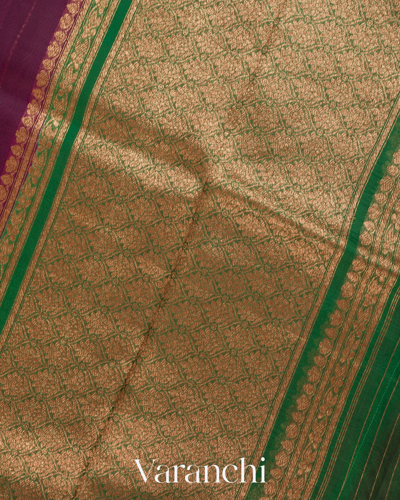 Wine Purple Pure Kora Silk Handloom Saree