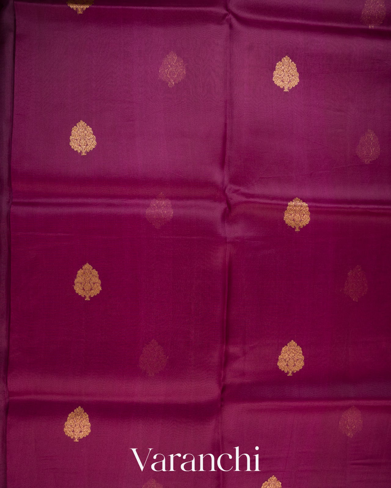 Wine Purple Pure Kora Silk Handloom Saree