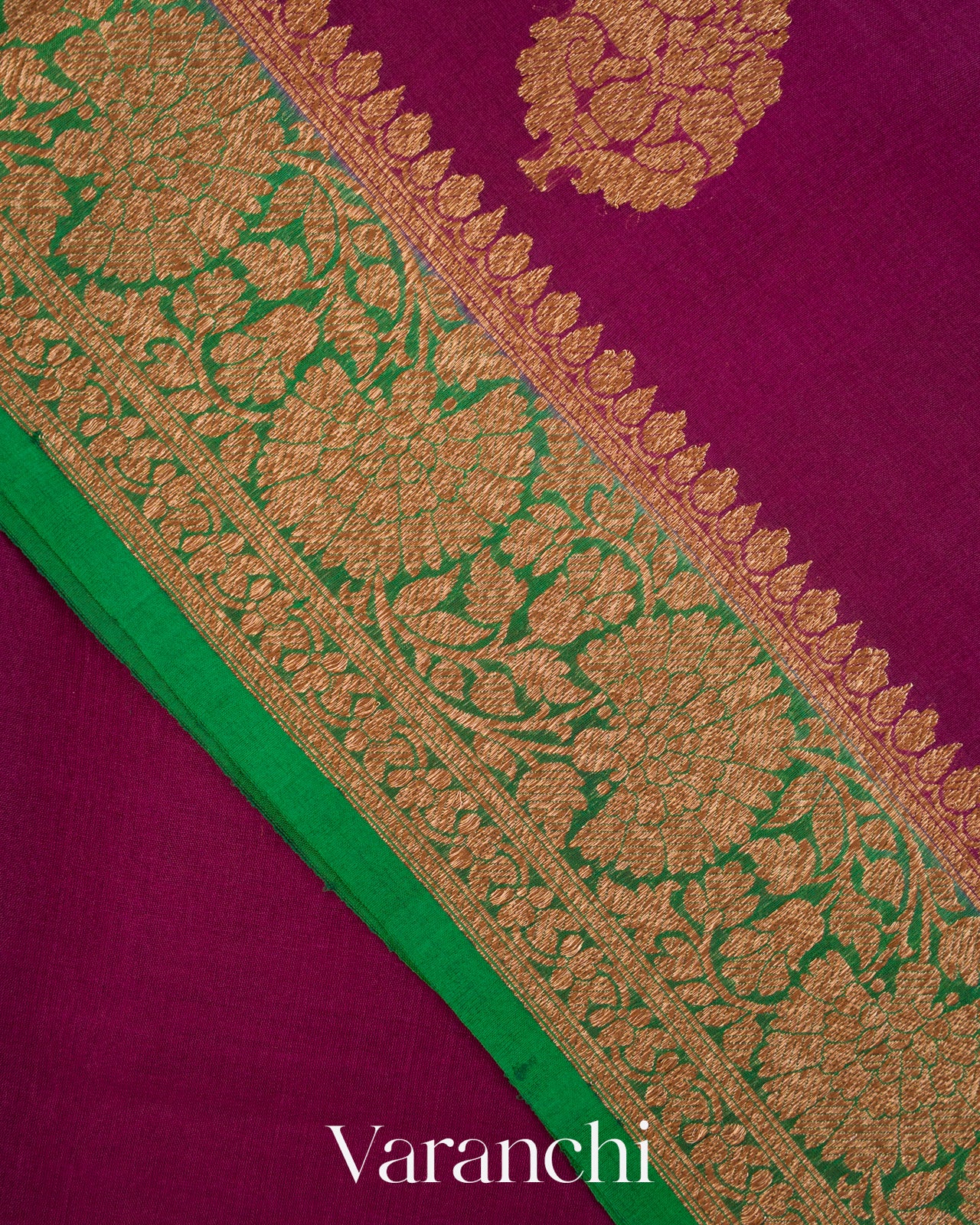 Wine Purple Pure Kora Silk Handloom Saree