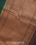 Bottle Green Pure Kora Silk Handloom Saree