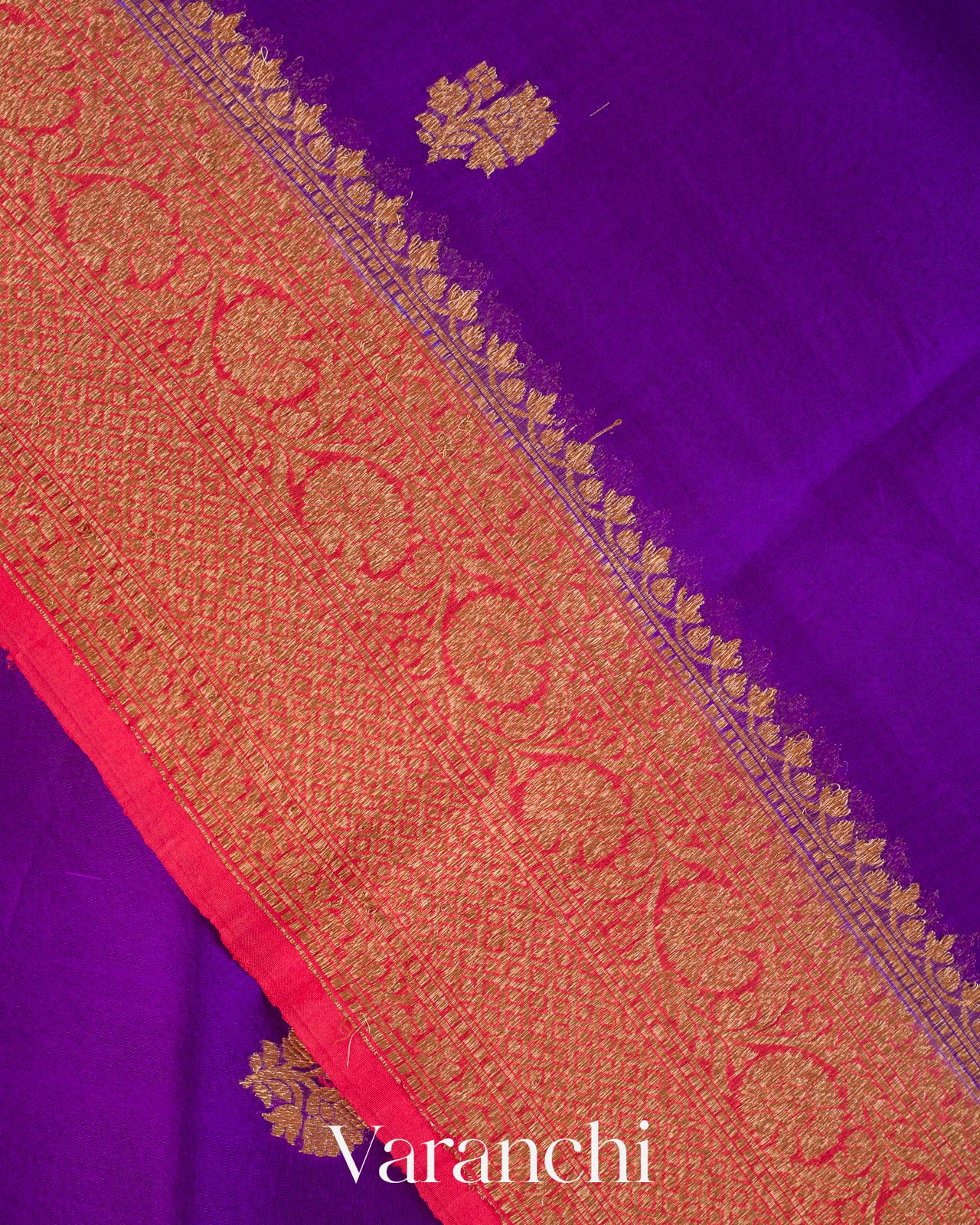 Royal Purple Pure Kora Silk Saree