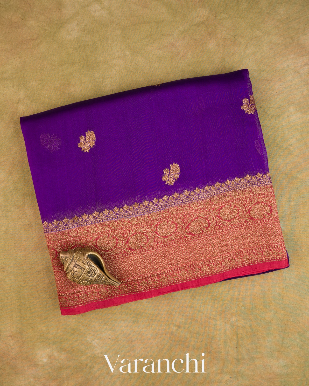 Royal Purple Pure Kora Silk Saree