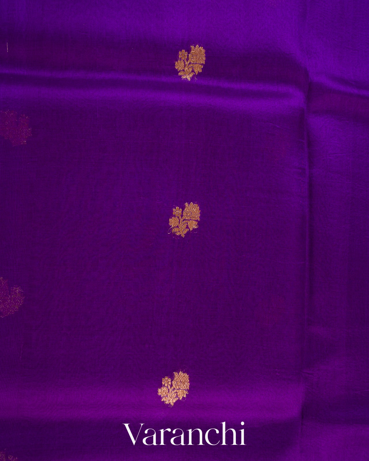 Royal Purple Pure Kora Silk Saree