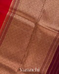 Bright Red Pure Kora Silk Handloom Saree