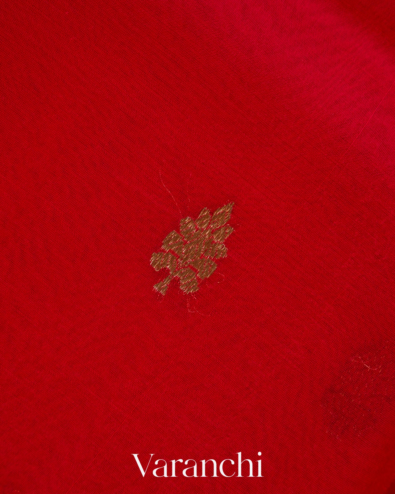 Bright Red Pure Kora Silk Handloom Saree
