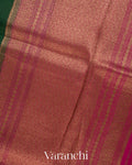 Bottle Green Pure Kora Silk Handloom Saree
