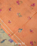 Ivory Digital Floral Printed Pure Silk Cotton Saree