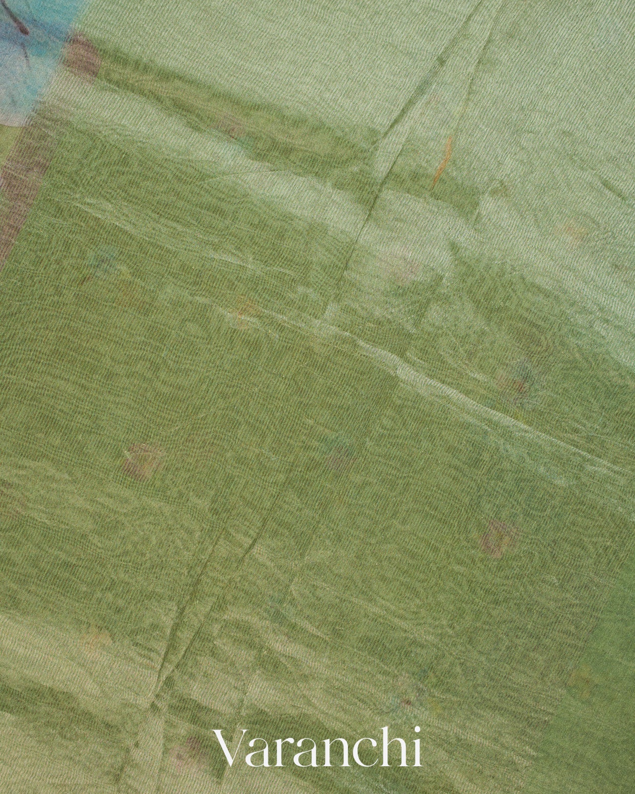 Sage Green Digital Floral Printed Pure Silk Cotton Saree