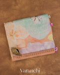 Peach Digital Floral Printed Pure Silk Cotton Saree