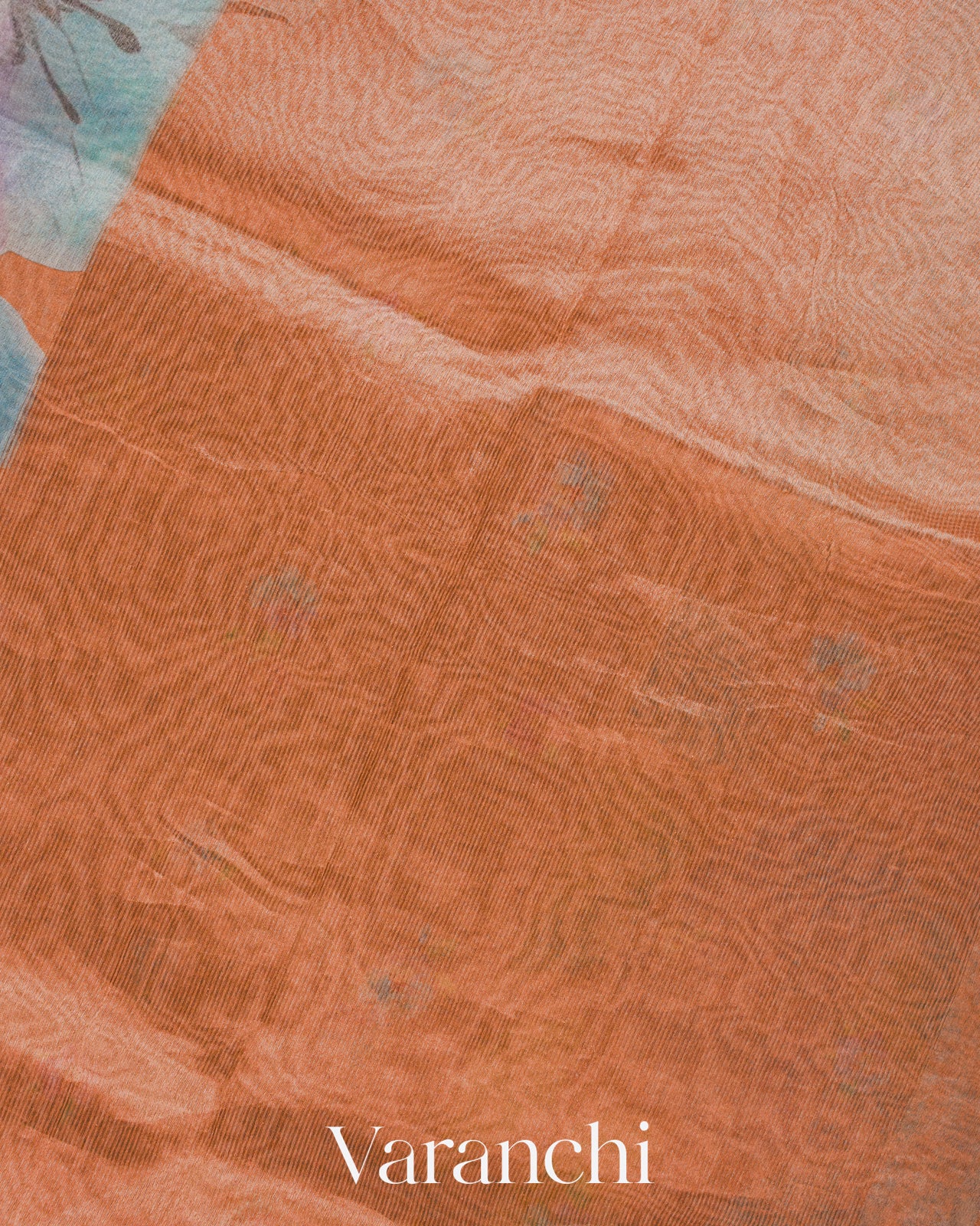 Peach Digital Floral Printed Pure Silk Cotton Saree