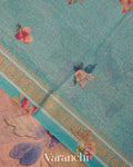 Blush Pink Digital Floral Printed Pure Silk Cotton Tissue Saree