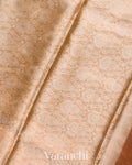 Rust Orange Brocade Pure Tissue Katan Silk Handloom Saree