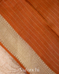 Rust Orange Brocade Pure Tissue Katan Silk Handloom Saree