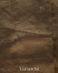 Black and Gold Floral Applique Pure Tissue Kora Silk Saree