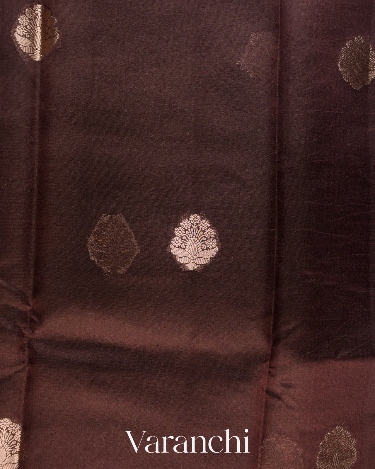 Deep Brown Pure Poona Silk Saree