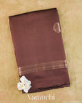 Deep Brown Pure Poona Silk Saree