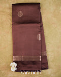 Deep Brown Pure Poona Silk Saree