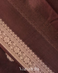 Deep Brown Pure Poona Silk Saree