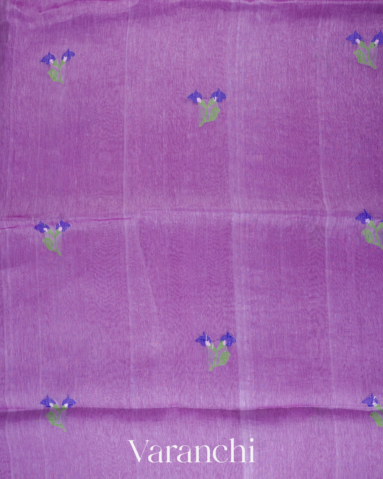 Lavender Jamdani Pure Silk Linen Handloom Saree