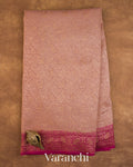 Dusty Rose Floral Jaal Pure Crepe Silk Handloom Saree