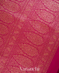 Dusty Rose Floral Jaal Pure Crepe Silk Handloom Saree
