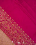 Dusty Rose Floral Jaal Pure Crepe Silk Handloom Saree